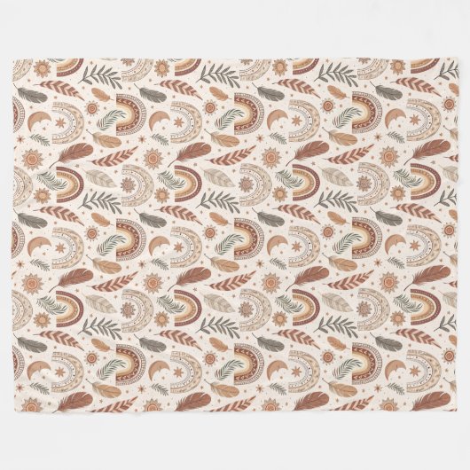 Warm en grillig Boho Rainbow Relaxed Living Fleece Deken (Voorkant (Horizontaal))