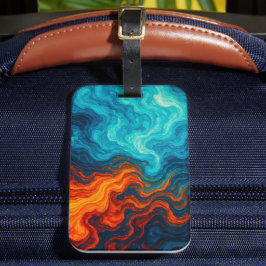 Warm en Koud - Levendige Kleuren Abstracte Kunst Bagagelabel