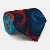 Warm en Koud - Levendige Kleuren Abstracte Kunst Stropdas (Opgerold)