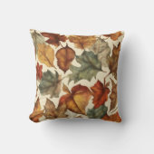 Warm en levendig herfstblad patroon kussen (Voorkant)