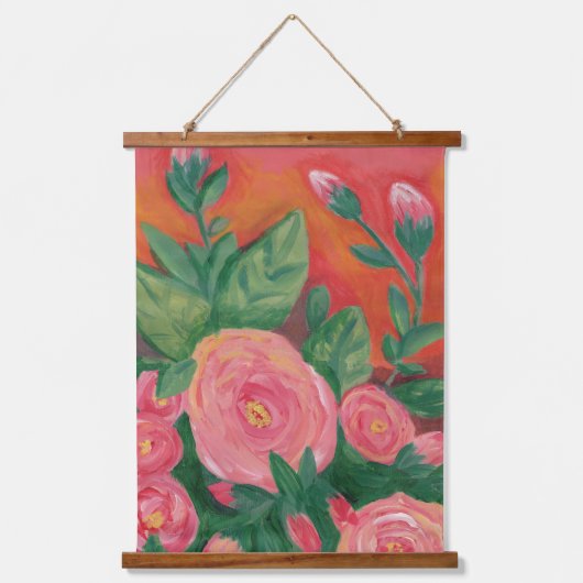 Warm en Rosey hangen Hangend Wandkleed (Voorkant)