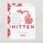 Warm en Smith Greetings van de MI Mitten Feestdagenkaart (Voorkant / Achterkant)