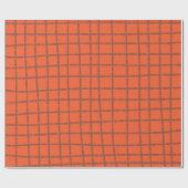 Warm en stijlvol Terracotta Check Pattern Cadeaupapier (Vlak)