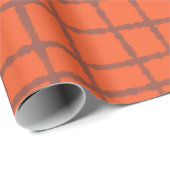 Warm en stijlvol Terracotta Check Pattern Cadeaupapier (Rol Hoek)