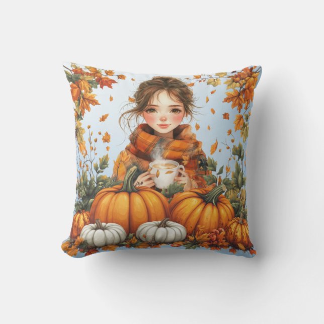 Warm Fall Themed Throw Pillow Kussen (Voorkant)