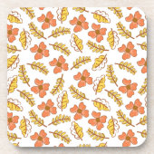 Warm Falling Autumn Leaves met Flowers Bier Onderzetter (Voorkant)