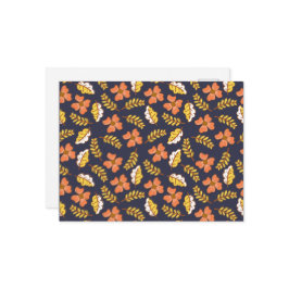 Warm Falling Autumn Leaves met Flowers Briefkaart