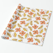 Warm Falling Autumn Leaves met Flowers Cadeaupapier (Uitgerold)