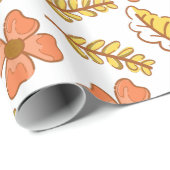 Warm Falling Autumn Leaves met Flowers Cadeaupapier (Rol Hoek)