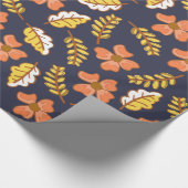 Warm Falling Autumn Leaves met Flowers Cadeaupapier (Hoek)