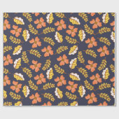 Warm Falling Autumn Leaves met Flowers Cadeaupapier (Vlak)
