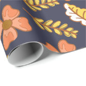 Warm Falling Autumn Leaves met Flowers Cadeaupapier (Rol Hoek)