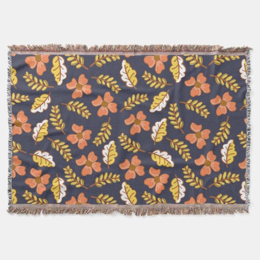 Warm Falling Autumn Leaves met Flowers Deken (Voorkant)
