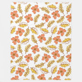 Warm Falling Autumn Leaves met Flowers Fleece Deken (Voorkant)