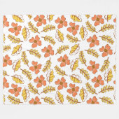 Warm Falling Autumn Leaves met Flowers Fleece Deken (Voorkant (Horizontaal))