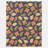 Warm Falling Autumn Leaves met Flowers Fleece Deken (Voorkant)