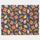 Warm Falling Autumn Leaves met Flowers Fleece Deken (Voorkant (Horizontaal))