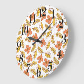 Warm Falling Autumn Leaves met Flowers Grote Klok (Hoek)