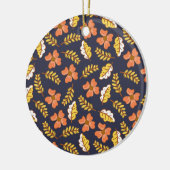 Warm Falling Autumn Leaves met Flowers Keramisch Ornament (Links)