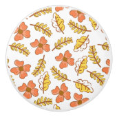 Warm Falling Autumn Leaves met Flowers Keramische Knop (Voorkant)