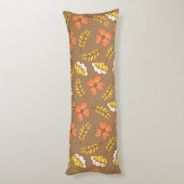Warm Falling Autumn Leaves met Flowers Lichaamskussen (Achterkant (Verticaal))