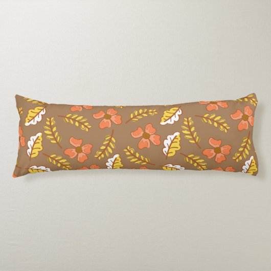 Warm Falling Autumn Leaves met Flowers Lichaamskussen (Voorkant)