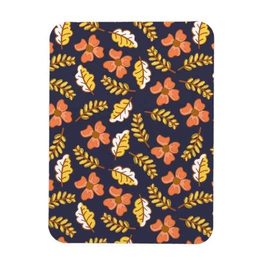 Warm Falling Autumn Leaves met Flowers Magneet (Verticaal)