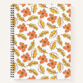 Warm Falling Autumn Leaves met Flowers Notitieboek (Voorkant)