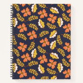 Warm Falling Autumn Leaves met Flowers Notitieboek (Voorkant)