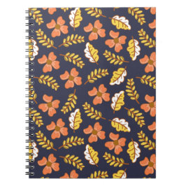 Warm Falling Autumn Leaves met Flowers Notitieboek