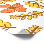Warm Falling Autumn Leaves met Flowers Poster (Hoek)