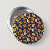 Warm Falling Autumn Leaves met Flowers Ronde Button 7,6 Cm (Voorkant /achterkant)
