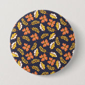 Warm Falling Autumn Leaves met Flowers Ronde Button 7,6 Cm (Voorkant)