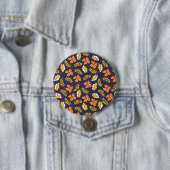 Warm Falling Autumn Leaves met Flowers Ronde Button 7,6 Cm (In situ)