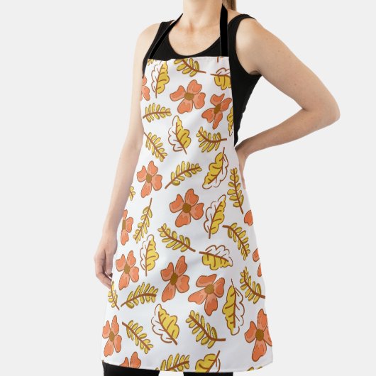 Warm Falling Autumn Leaves met Flowers Schort (Insitu)