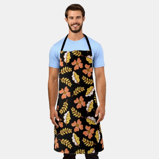 Warm Falling Autumn Leaves met Flowers Schort (Gedragen)