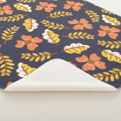 Warm Falling Autumn Leaves met Flowers Sherpa Deken (3/4)
