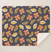 Warm Falling Autumn Leaves met Flowers Sherpa Deken (Voorkant (horizontaal))