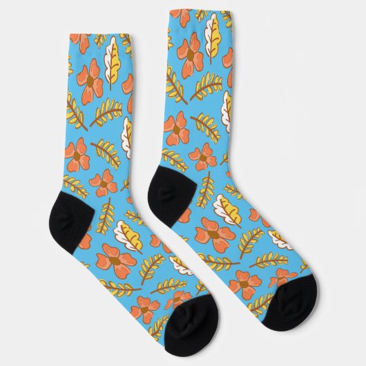 Warm Falling Autumn Leaves met Flowers Sokken (Rechts)