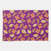 Warm Falling Autumn Leaves met Flowers Theedoek (Horizontaal)