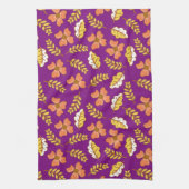 Warm Falling Autumn Leaves met Flowers Theedoek (Verticaal)