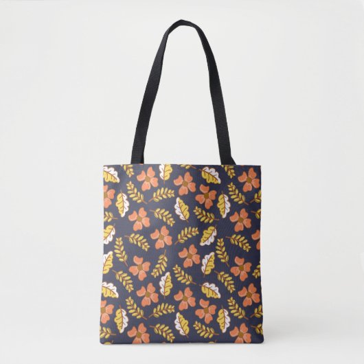Warm Falling Autumn Leaves met Flowers Tote Bag (Voorkant)
