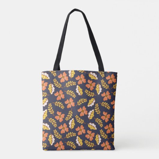 Warm Falling Autumn Leaves met Flowers Tote Bag (Achterkant)