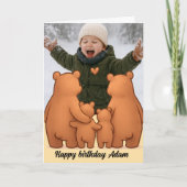 Warm Familie Beren Sunset Gift Kaart Design (Voorkant)