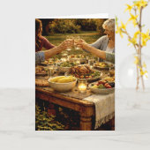 Warm Family Dinner Gathering Greeting Card Kaart (Gele Bloem)