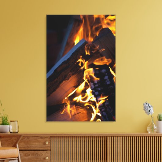 Warm Fire Canvas Afdruk (Insitu (Woonkamer))
