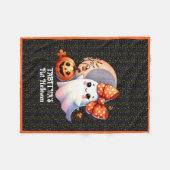 Warm First Halloween Naam toevoegen Baby Fleece Deken (Voorkant (Horizontaal))