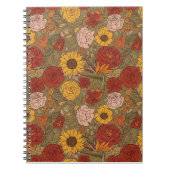 Warm Floral Patterned Notebook Notitieboek (Voorkant)