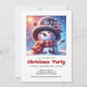 Warm funny snowman invite holiday party digital kaart (Voorkant)