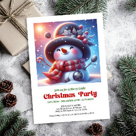 Warm funny snowman invite holiday party digital kaart